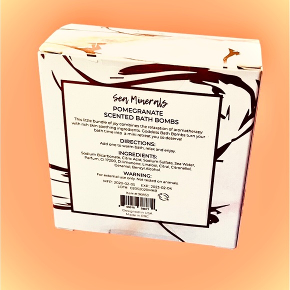 GODDESS || Sea Minerals Pomegranate Scented Bath Bombs - 4 Pack 🪸NWT🪸 - Picture 9 of 9